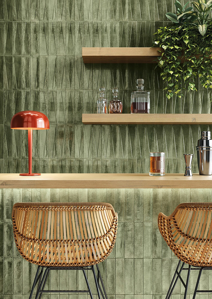 Настенная плитка BARI GREEN DECOR 6x24.6